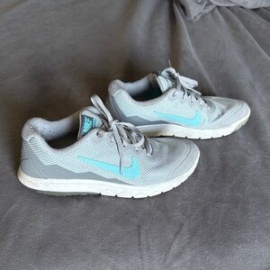 Nike Gray and Teal Flex Experience Sneakers